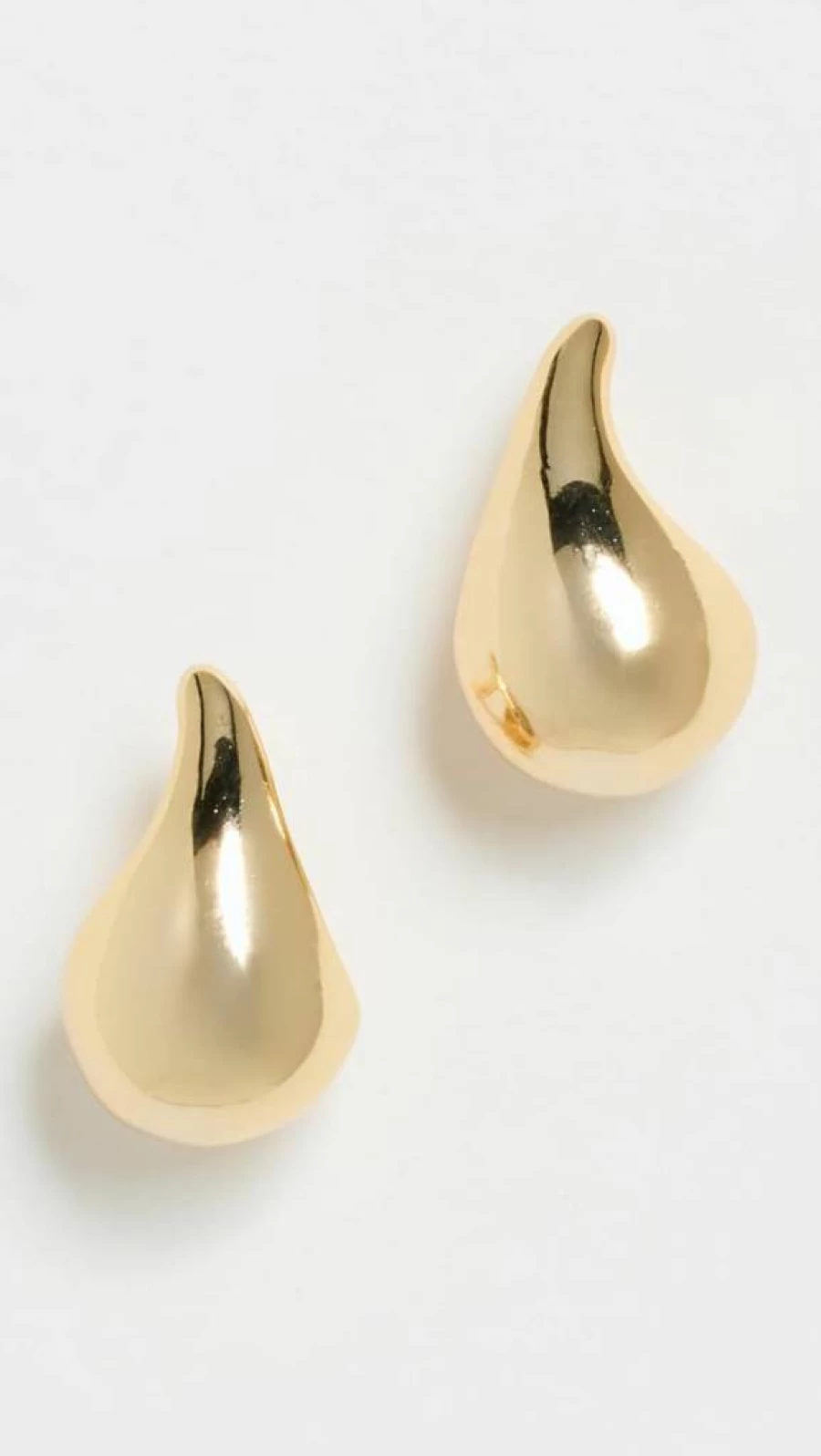 ADINA EDEN Women's Solid Curved Teardrop Hoop Earrings - Gold/Silver Elegant Dangle Earrings for Everyday Wear
