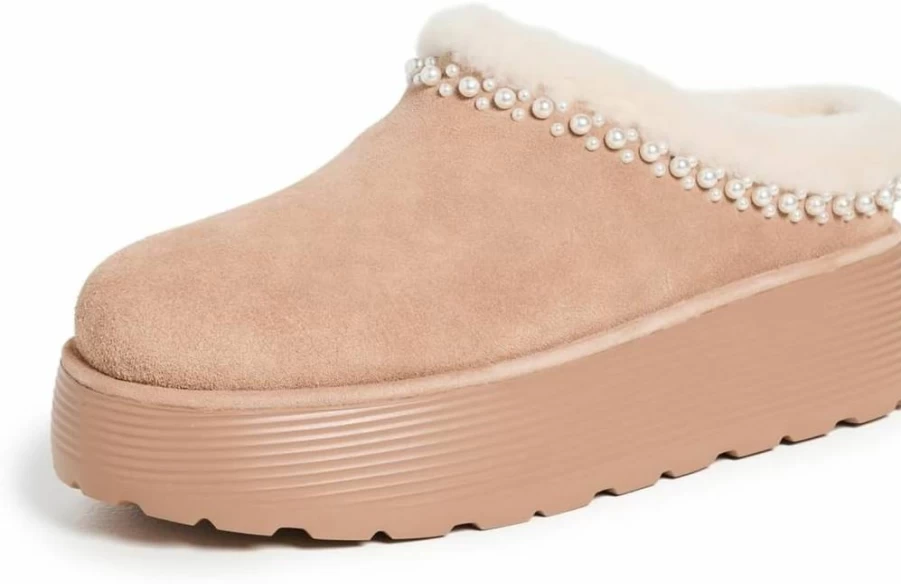 Stuart Weitzman Women's Nellie Pearl Flat Mules - Comfortable Slip-On Shoes for Women