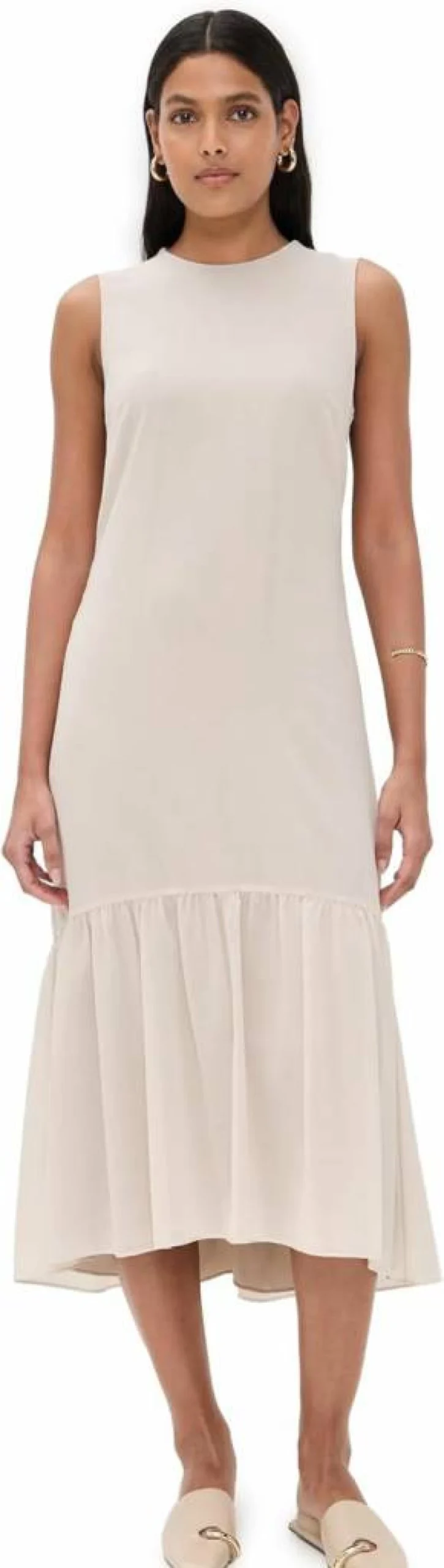Theory Women's Tiered Tie-Neck Midi Dress - Elegant Office Wear & Casual Chic