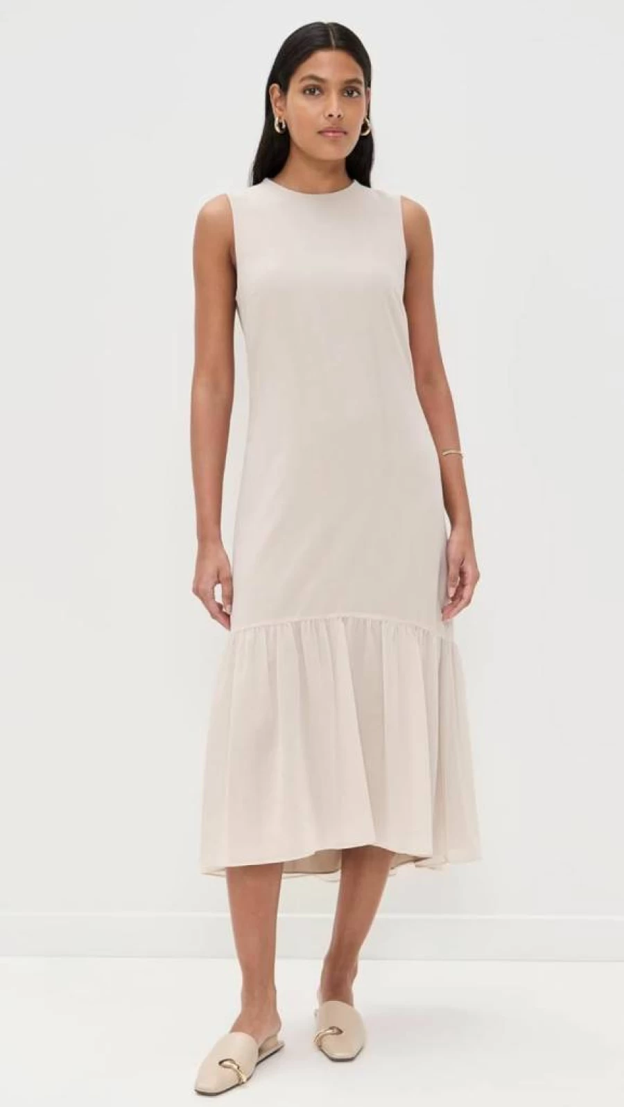 Theory Women's Tiered Tie-Neck Midi Dress - Elegant Office Wear & Casual Chic