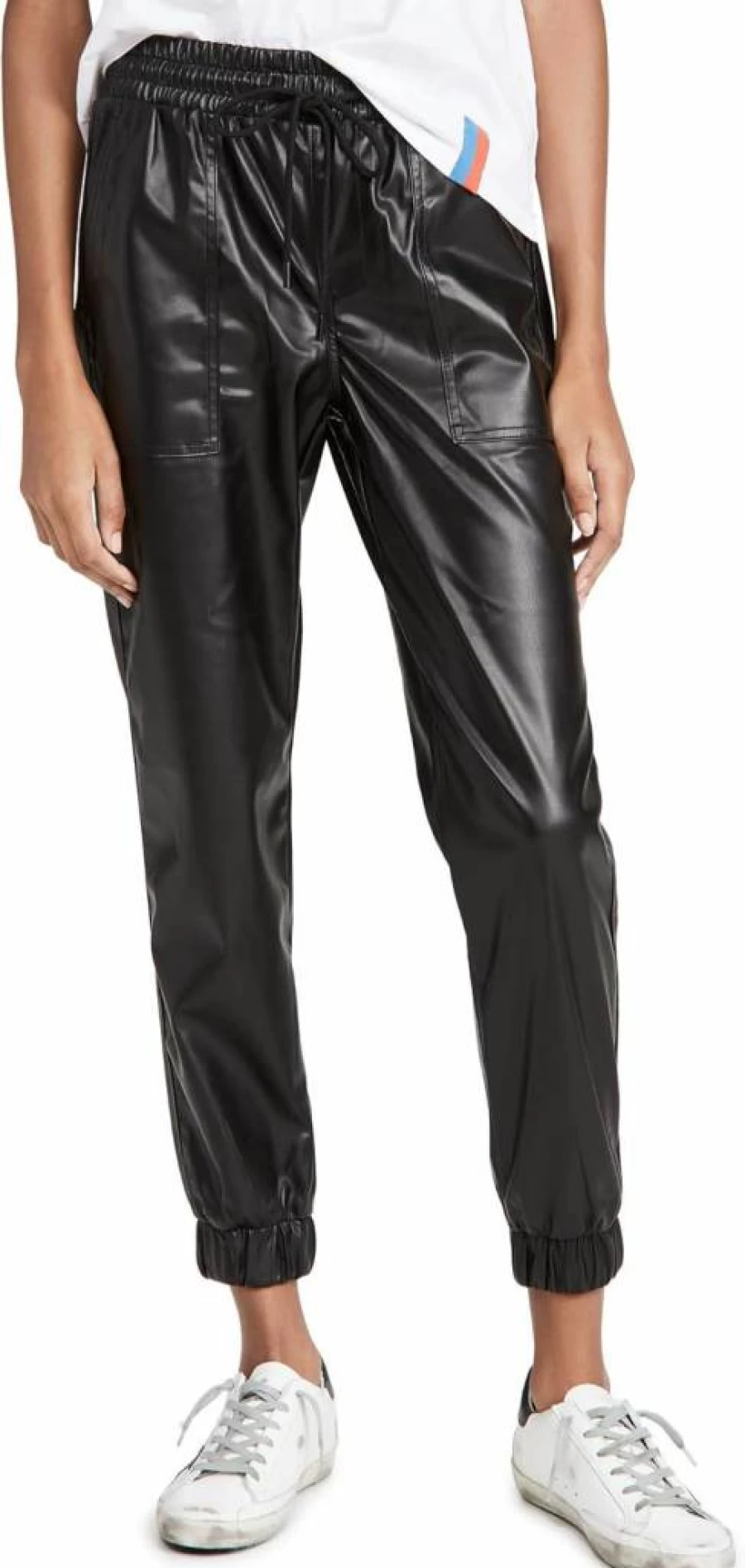 BLANKNYC Women's Vegan Leather Jogger Pants - Stylish & Comfortable High-Waisted Lounge Pants for Casual Wear