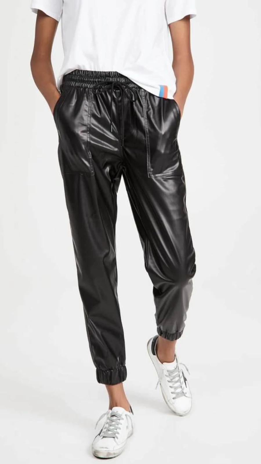 BLANKNYC Women's Vegan Leather Jogger Pants - Stylish & Comfortable High-Waisted Lounge Pants for Casual Wear