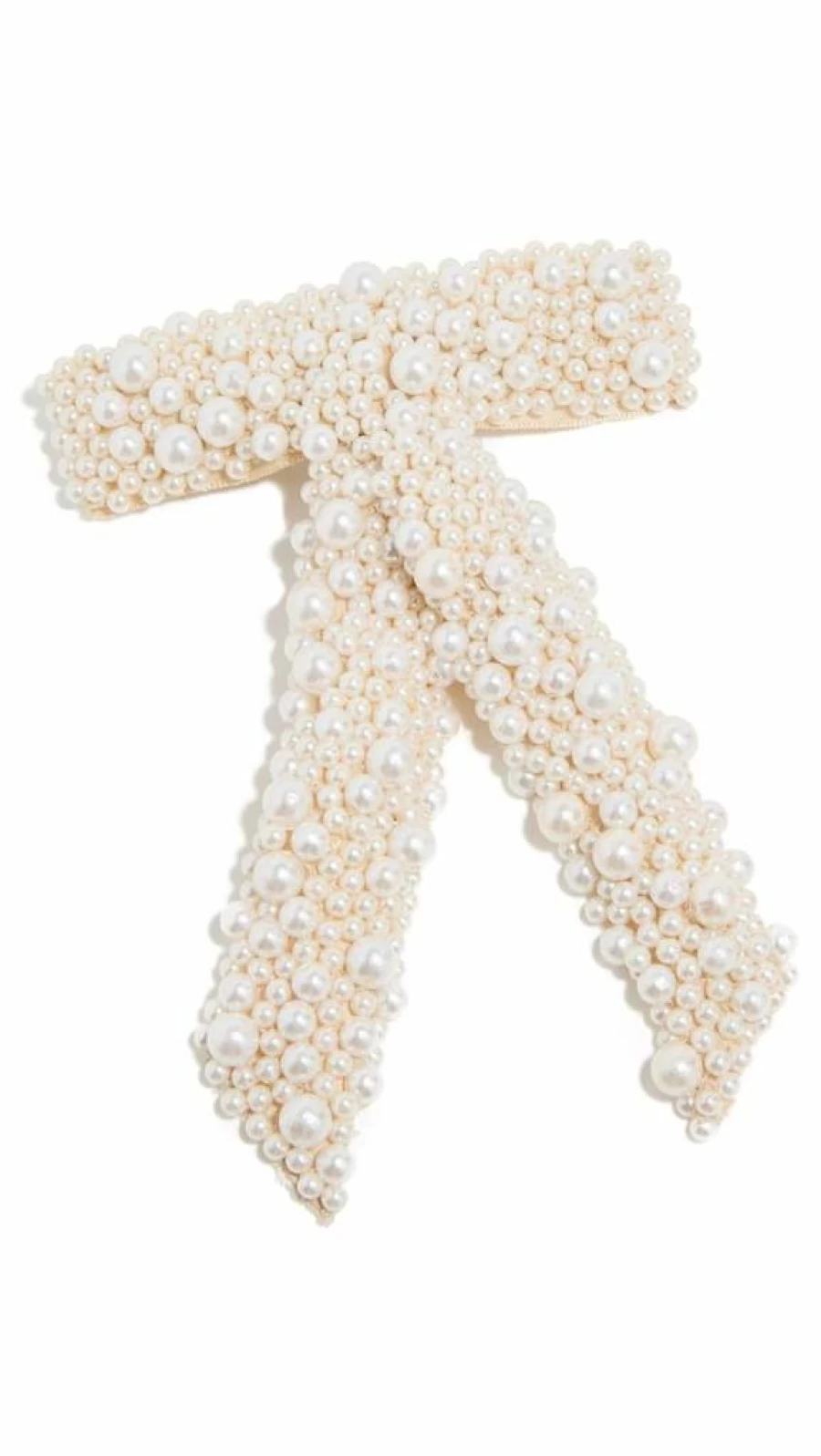Jennifer Behr Donna Pearl Hair Barrette - Off White Bow Clip for Women, One Size Hair Accessory