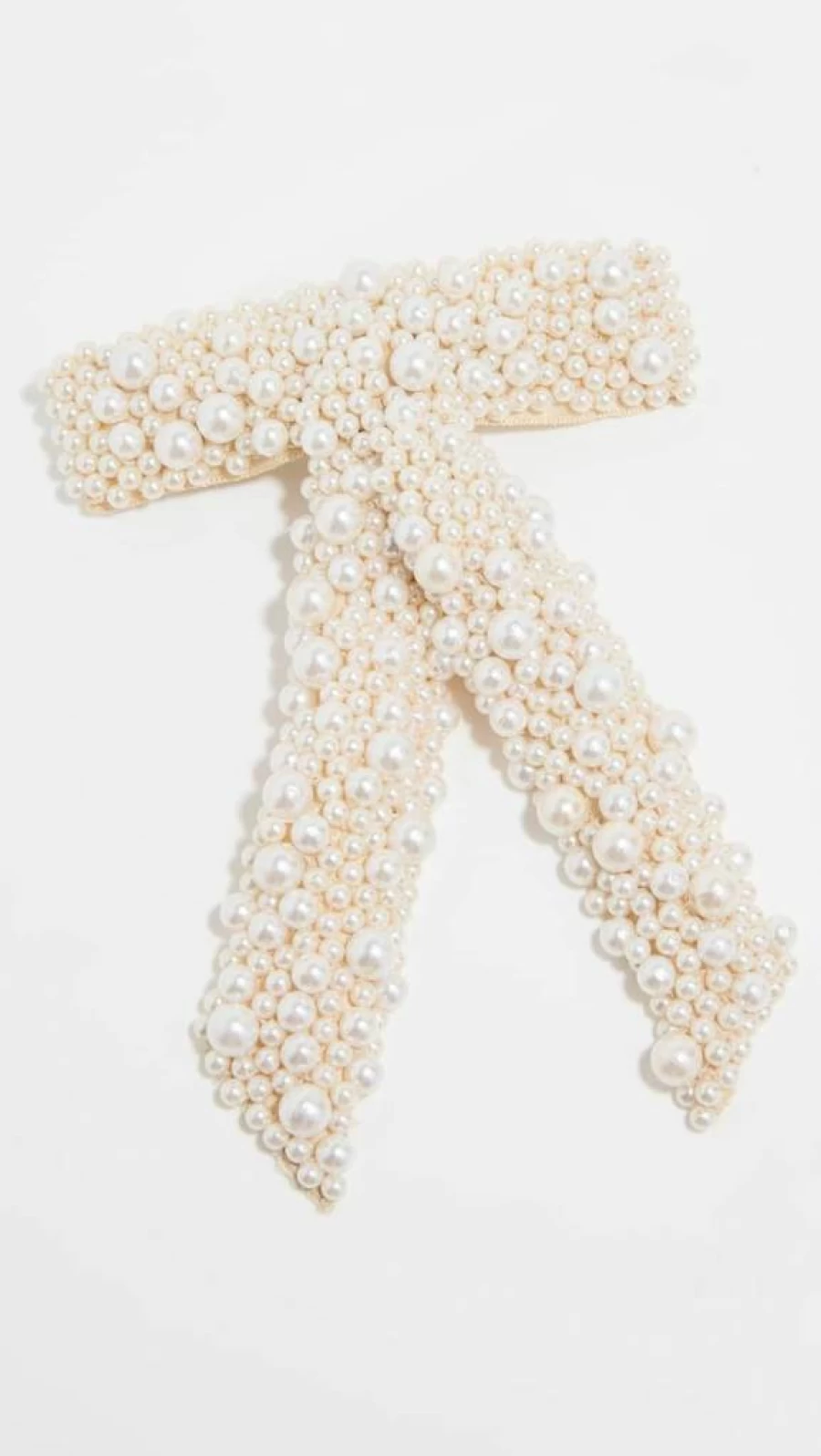 Jennifer Behr Donna Pearl Hair Barrette - Off White Bow Clip for Women, One Size Hair Accessory