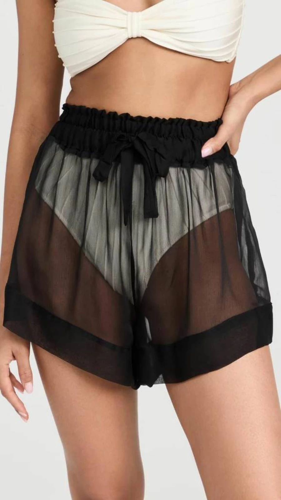 SHANI SHEMER Women's High-Waisted Elastic Shorts - Eden Stretchable Comfort Shorts for Women