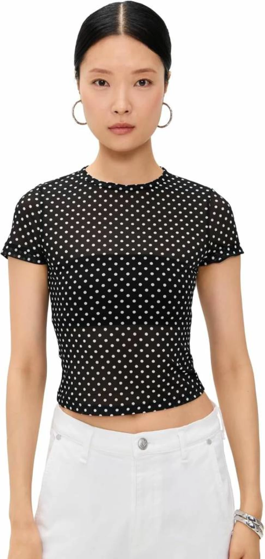 Alice + Olivia Women's Tess Crew Neck T-Shirt | Casual Short Sleeve Tee