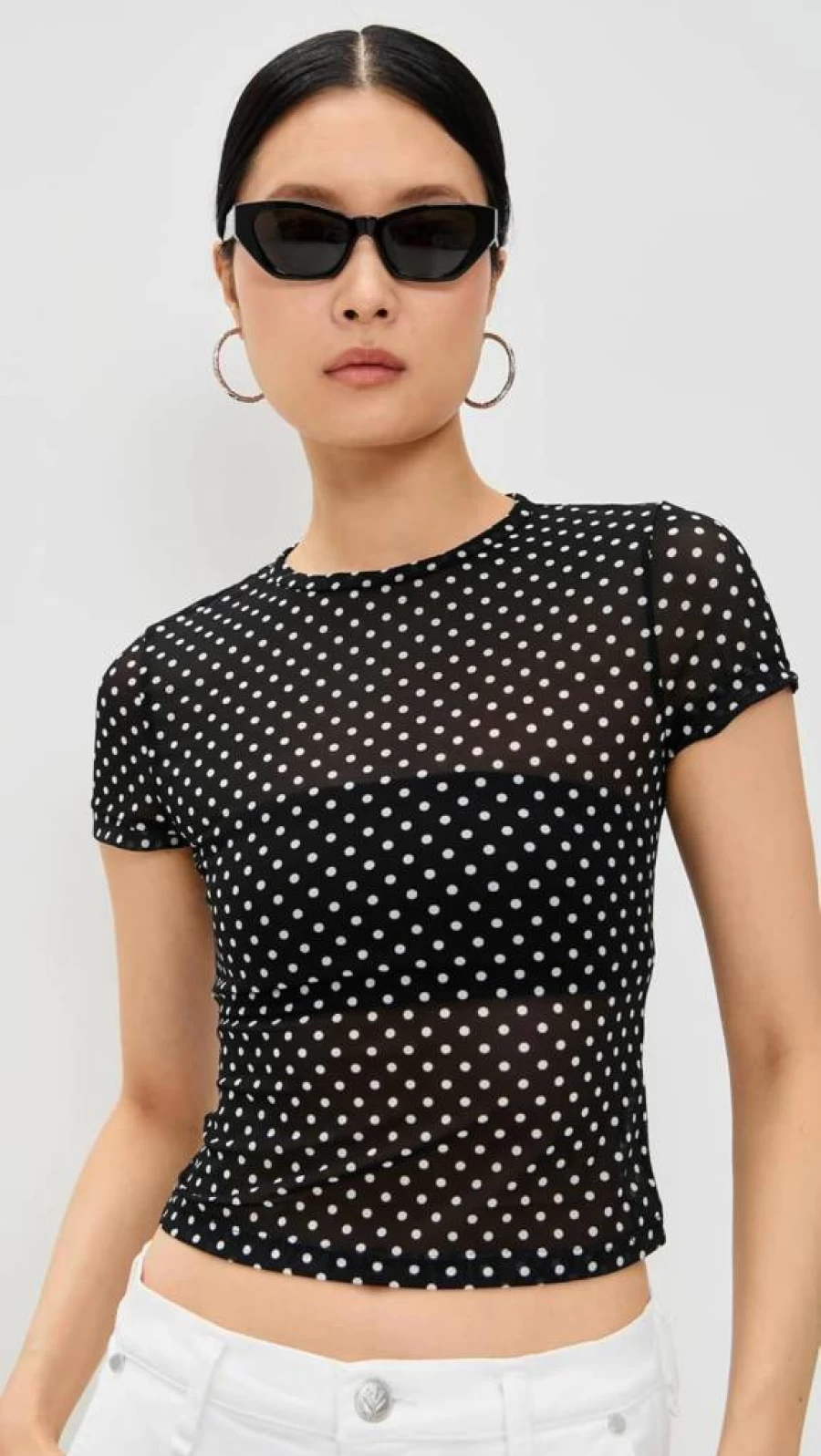 Alice + Olivia Women's Tess Crew Neck T-Shirt | Casual Short Sleeve Tee