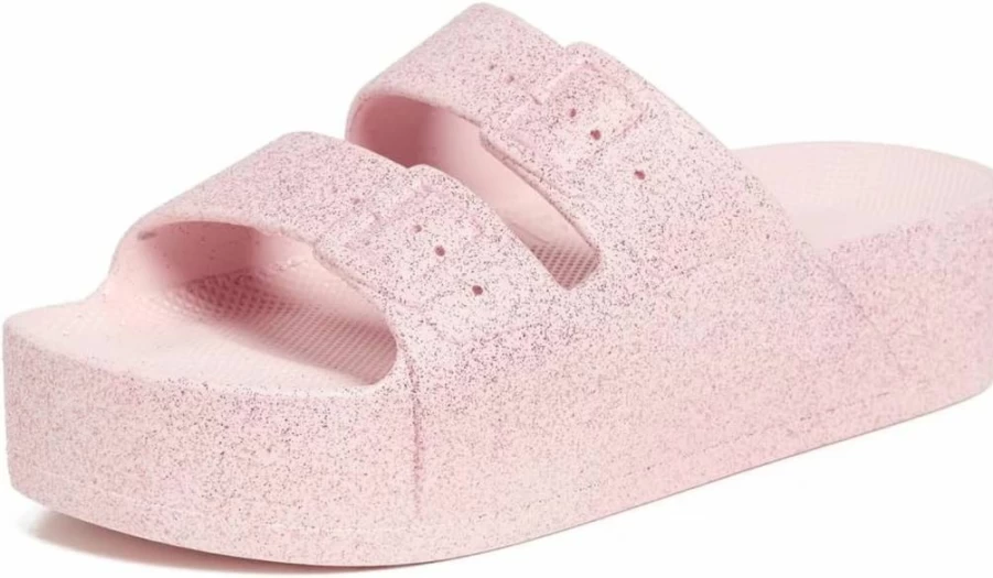Freedom Moses Women's Metallic High Platform Slide Sandals - Glamorous Comfort & Style