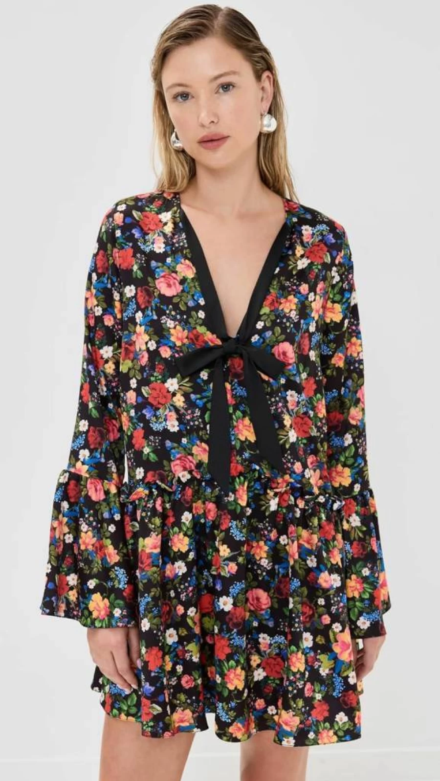 Kika Vargas Women's Issa Dress - Elegant Floral Printed Wrap Dress for Women