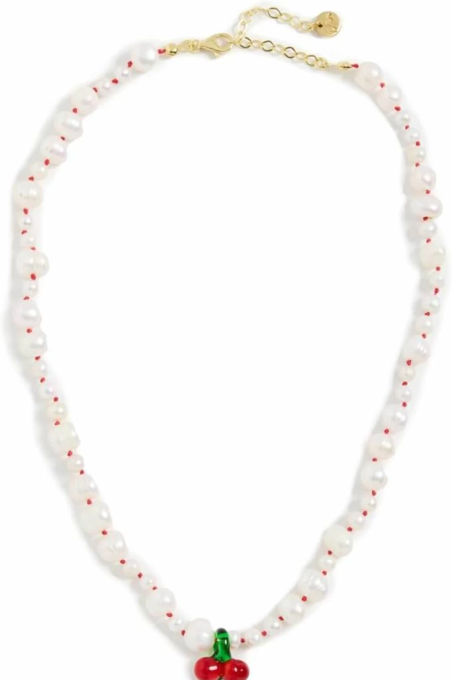 Maison Irem Women's Elegant Pearl and Cherry Blossom Pendant Necklace