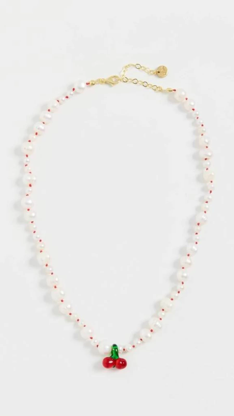 Maison Irem Women's Elegant Pearl and Cherry Blossom Pendant Necklace
