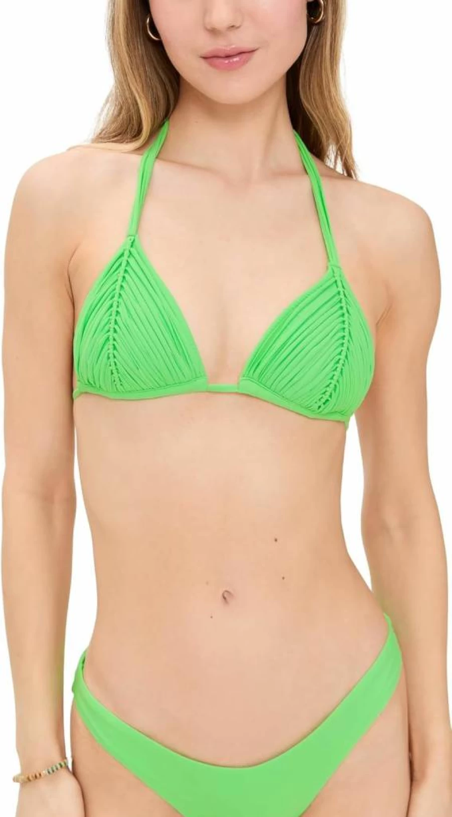 PQ Swim Women's Isla Triangle Bikini Top - Adjustable Back Tie, Removable Padding, Sexy Swimwear for Women