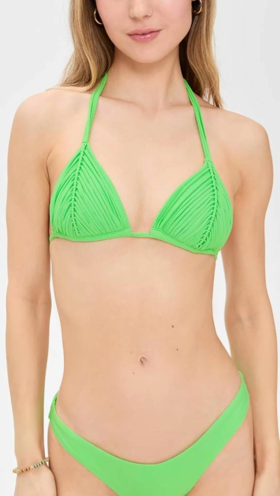 PQ Swim Women's Isla Triangle Bikini Top - Adjustable Back Tie, Removable Padding, Sexy Swimwear for Women