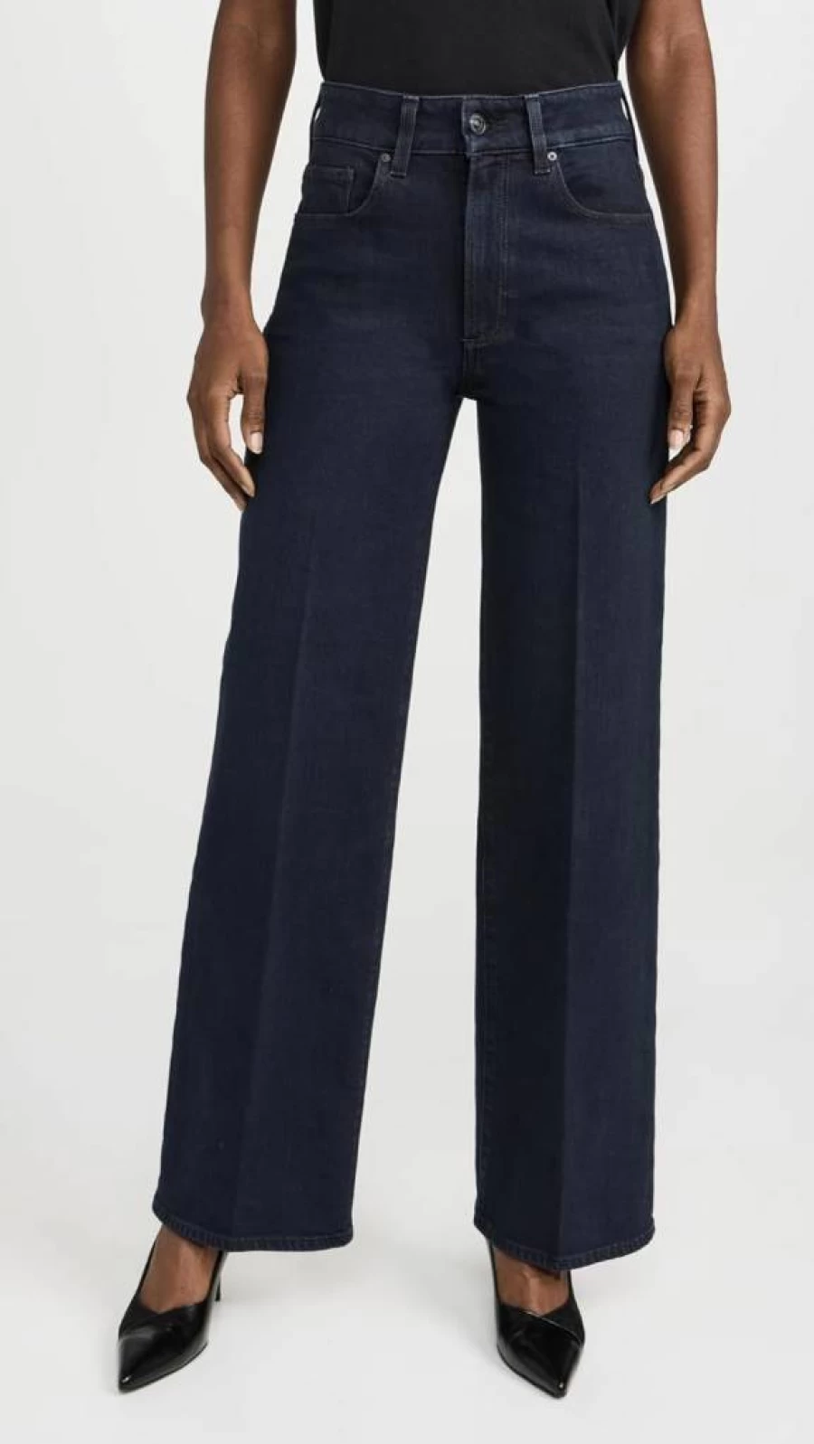 PAIGE Women's Sasha High-Rise Straight Leg Jeans 32" Denim Pants