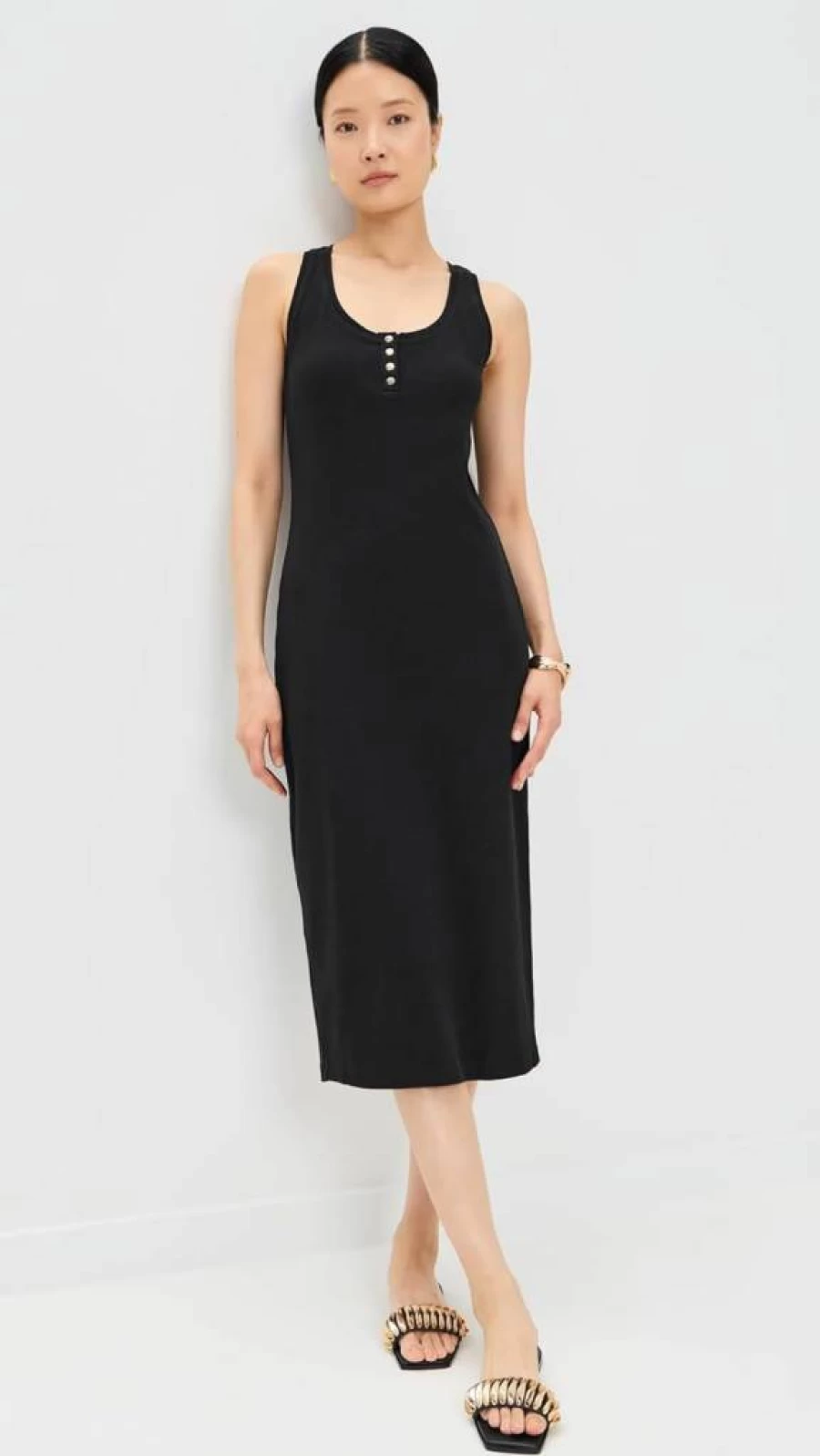 ANINE BING Alessia Tank Midi Dress for Women - Slim Fit Casual Summer Dress