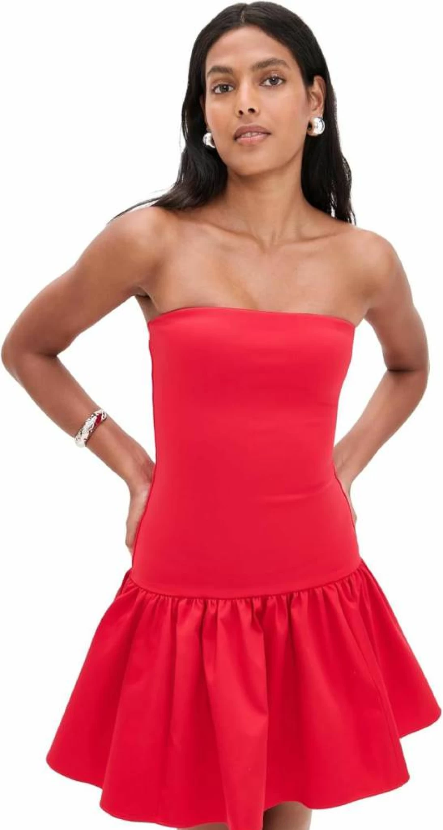alice + olivia Women's Oriana Strapless Mini Dress with Drop Waist