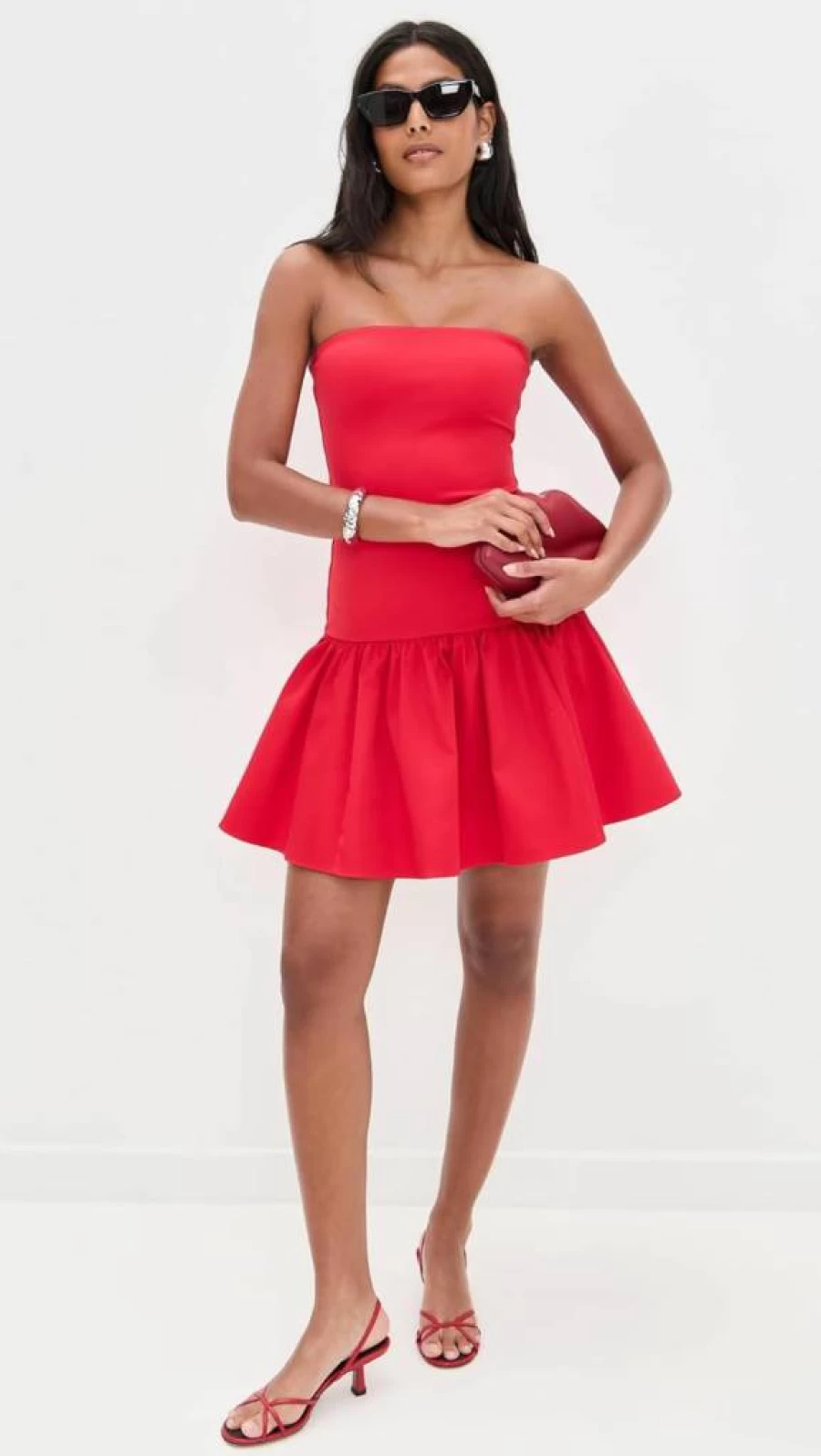 alice + olivia Women's Oriana Strapless Mini Dress with Drop Waist