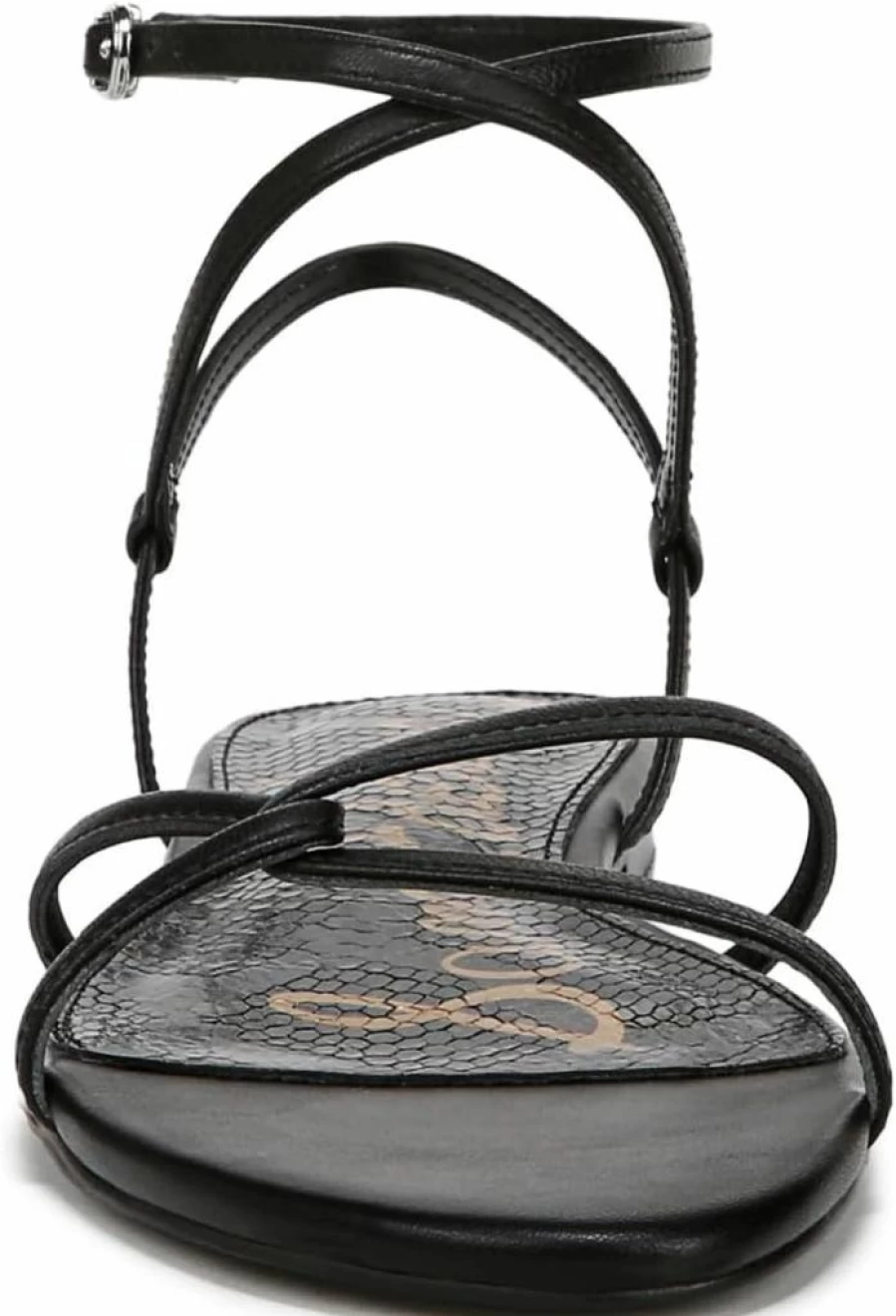Sam Edelman Women's Ellina Flat Sandal – Comfortable Summer Leather Slides with Adjustable Straps