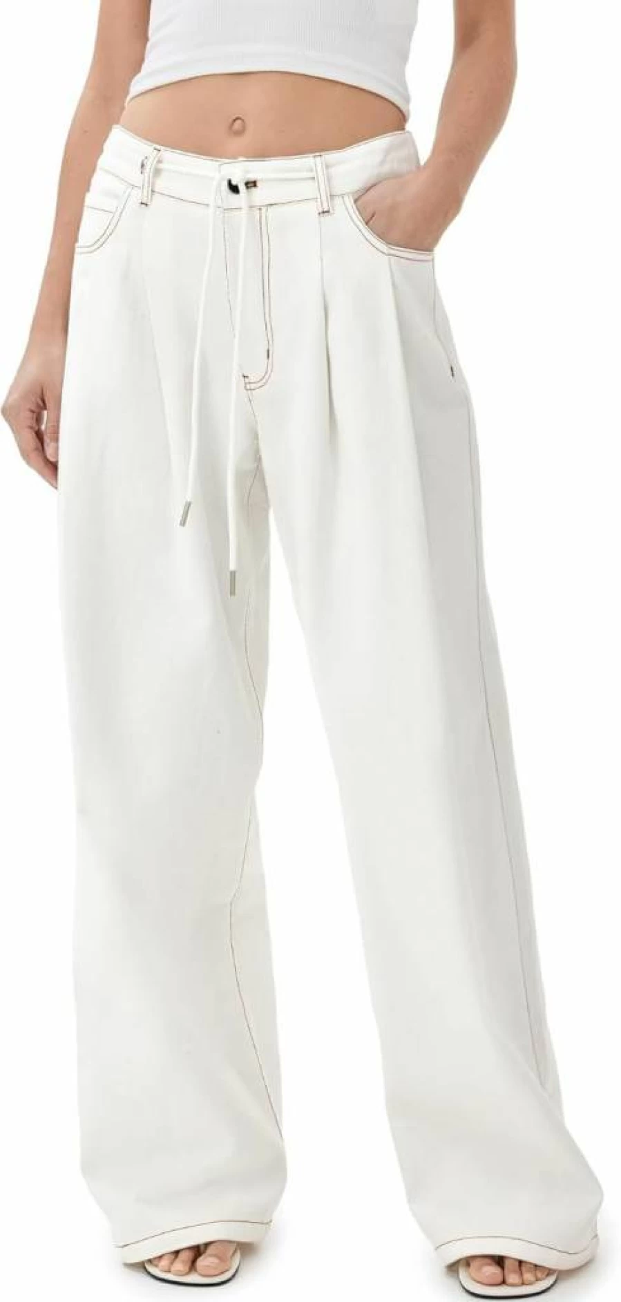 Lioness Women's Slouchy Tie-Up Distressed High-Waisted Jeans for a Stylish Casual Look