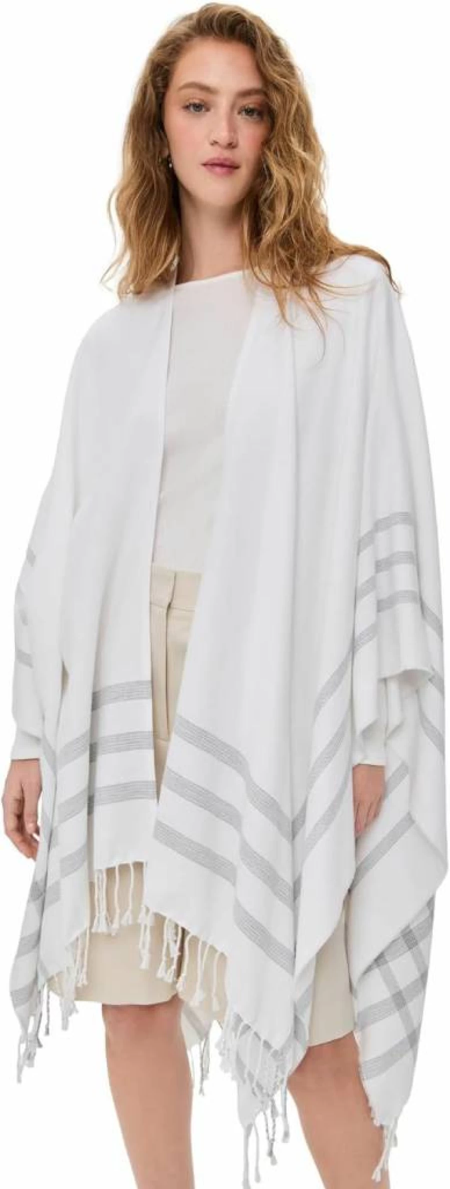 Vince Women's Summer Cape - Soft Cotton Cashmere Blend Elegant Cover-Up