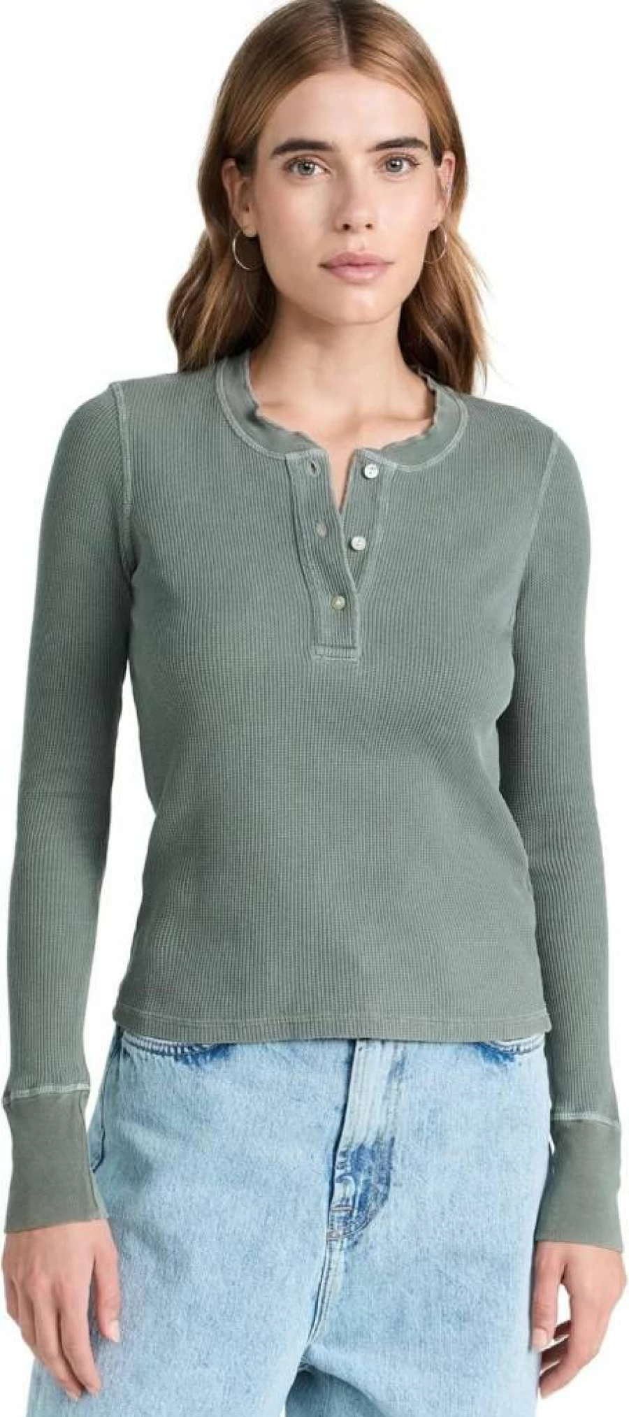 AMO Women's Thermal Henley Long Sleeve Shirt - Warm Winter Top for Women