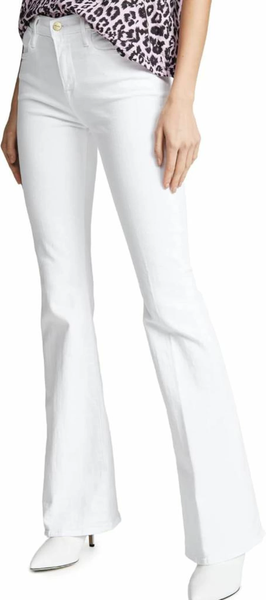 FRAME Women's High Waist Flare Jeans - Classic Bootcut Denim Pants for Women