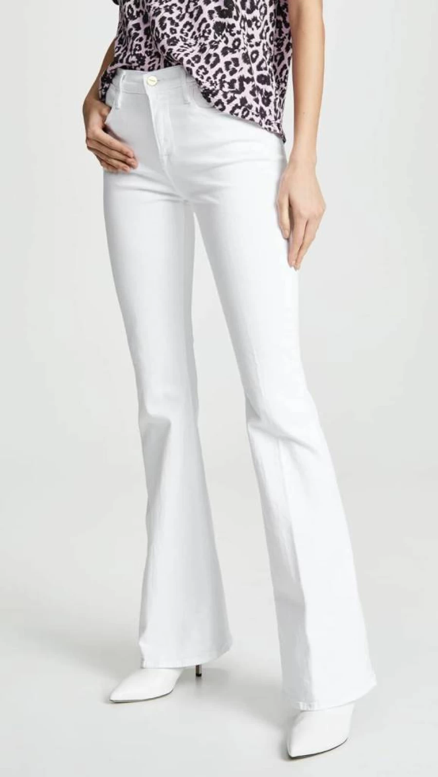 FRAME Women's High Waist Flare Jeans - Classic Bootcut Denim Pants for Women