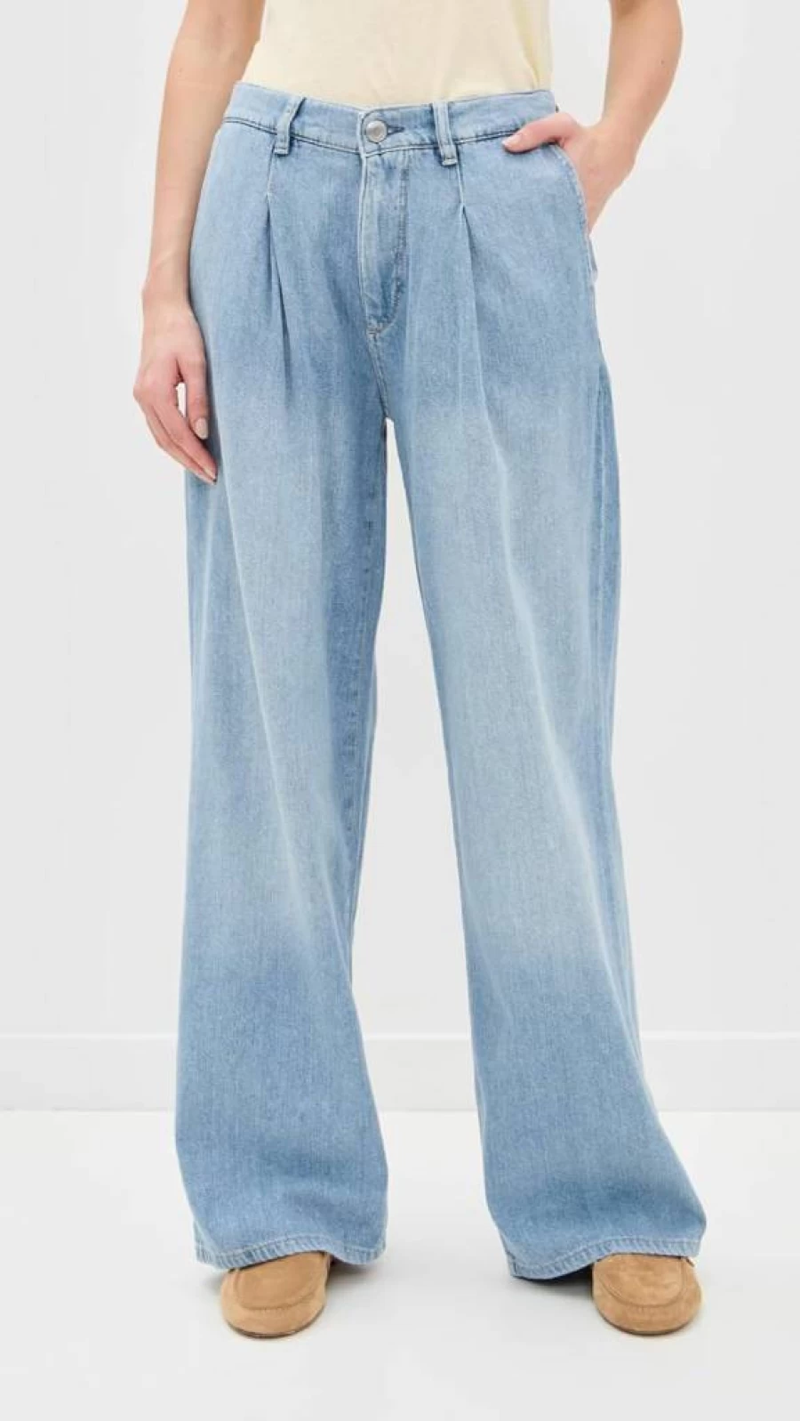 DL1961 Women's Aura Isabel High-Waisted Wide Leg Jeans - Sustainable Denim