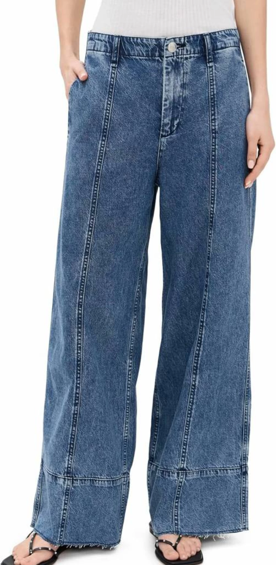 Rag & Bone Women's Arianna Cropped Palazzo Pants - Lightweight Featherweight Wide Leg Trousers