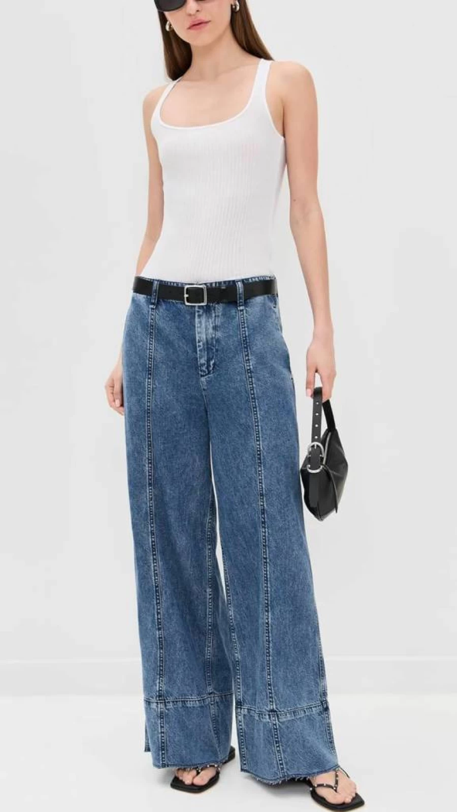 Rag & Bone Women's Arianna Cropped Palazzo Pants - Lightweight Featherweight Wide Leg Trousers