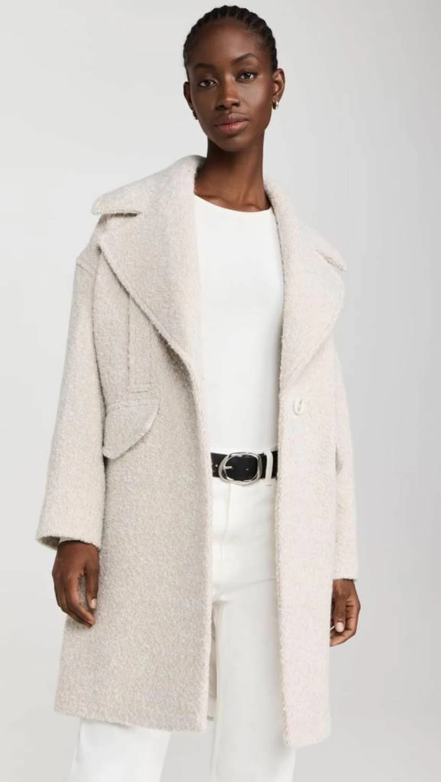 IRO Women's Tares Wool Blend Long Coat with Belt - Elegant Winter Outerwear