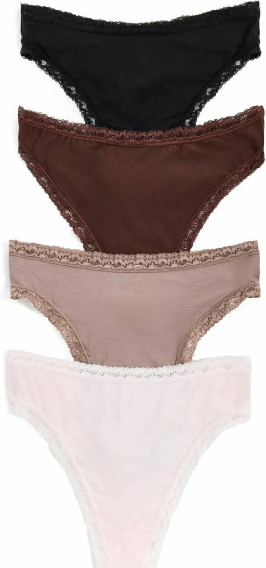 Stripe & Stare Women's High Waisted Thong 4-Pack - Soft Comfortable Underwear Set