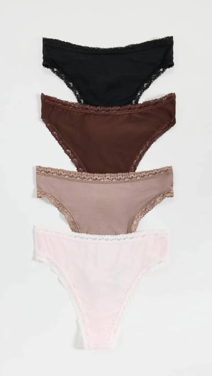 Stripe & Stare Women's High Waisted Thong 4-Pack - Soft Comfortable Underwear Set