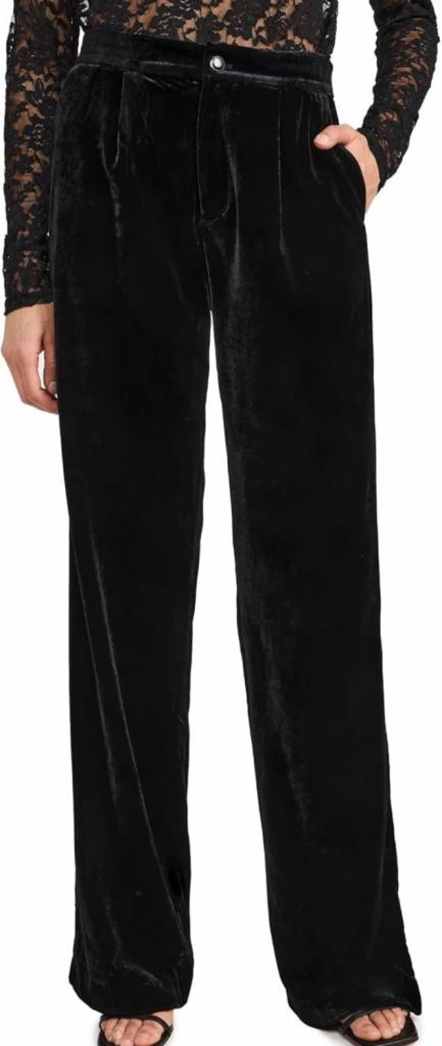 PAIGE Kara Women's Velvet Pants - Soft High-Waisted Slim Fit Lounge Trousers