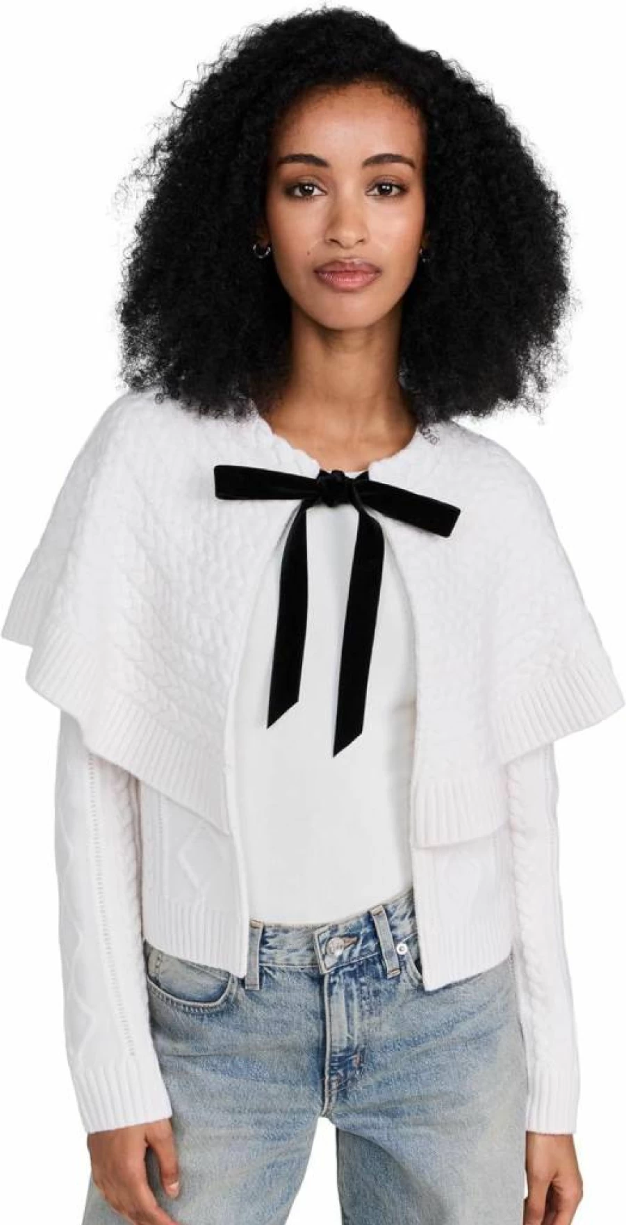 Sea Women's Caleb Cable Knit Tie-Front Cardigan Sweater - Soft Chunky Open Front Wrap