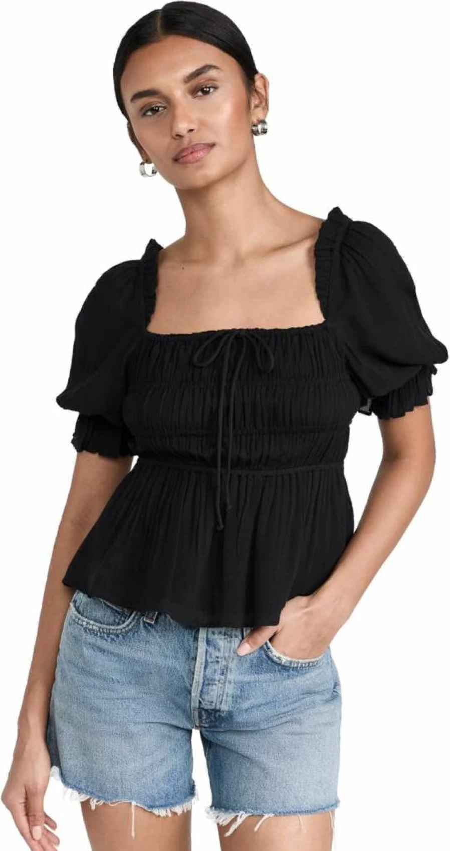 Playa Lucila Women's Square Neck Blouse - Elegant Casual Tops for Women