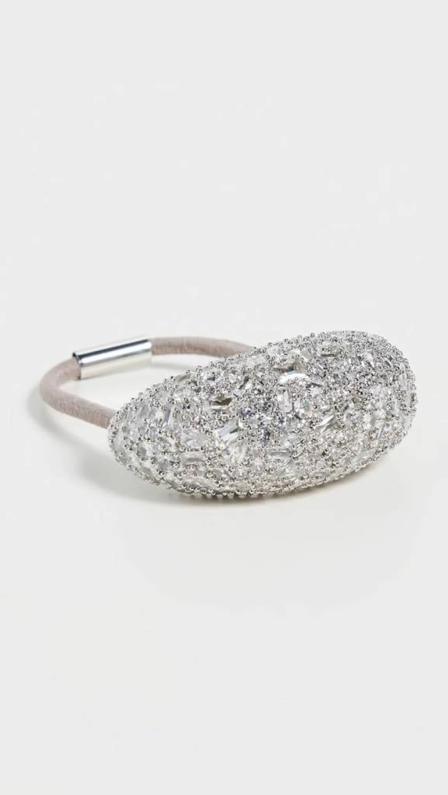 Jennifer Behr Czarina Crystal Ponywrap Headband - Clear & Silver Hair Accessory for Women