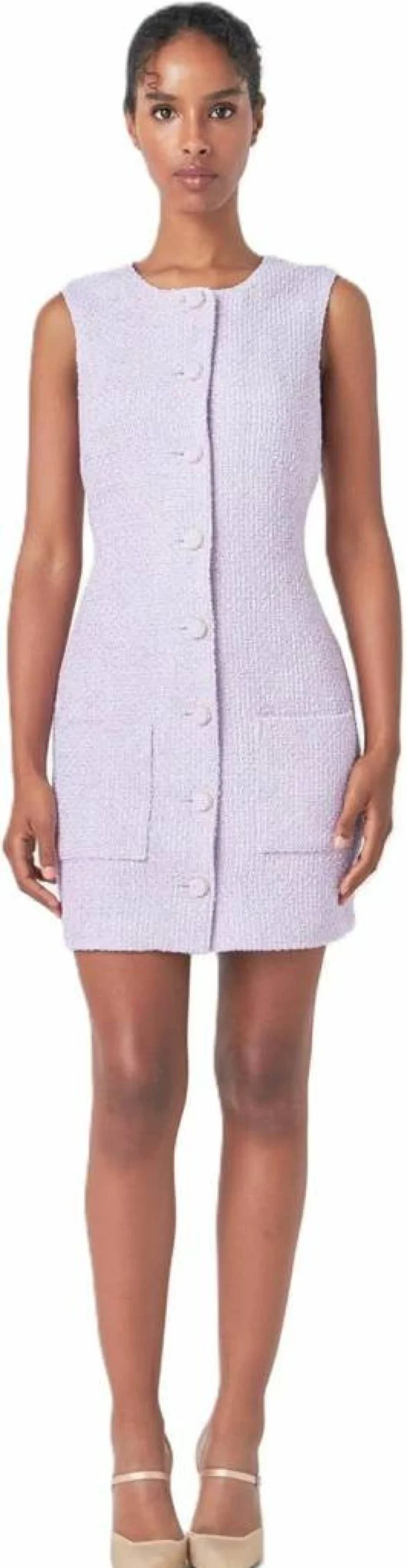 Endless Rose Women's Sleeveless Tweed Mini Dress - Classic Fit, Summer Casual Style