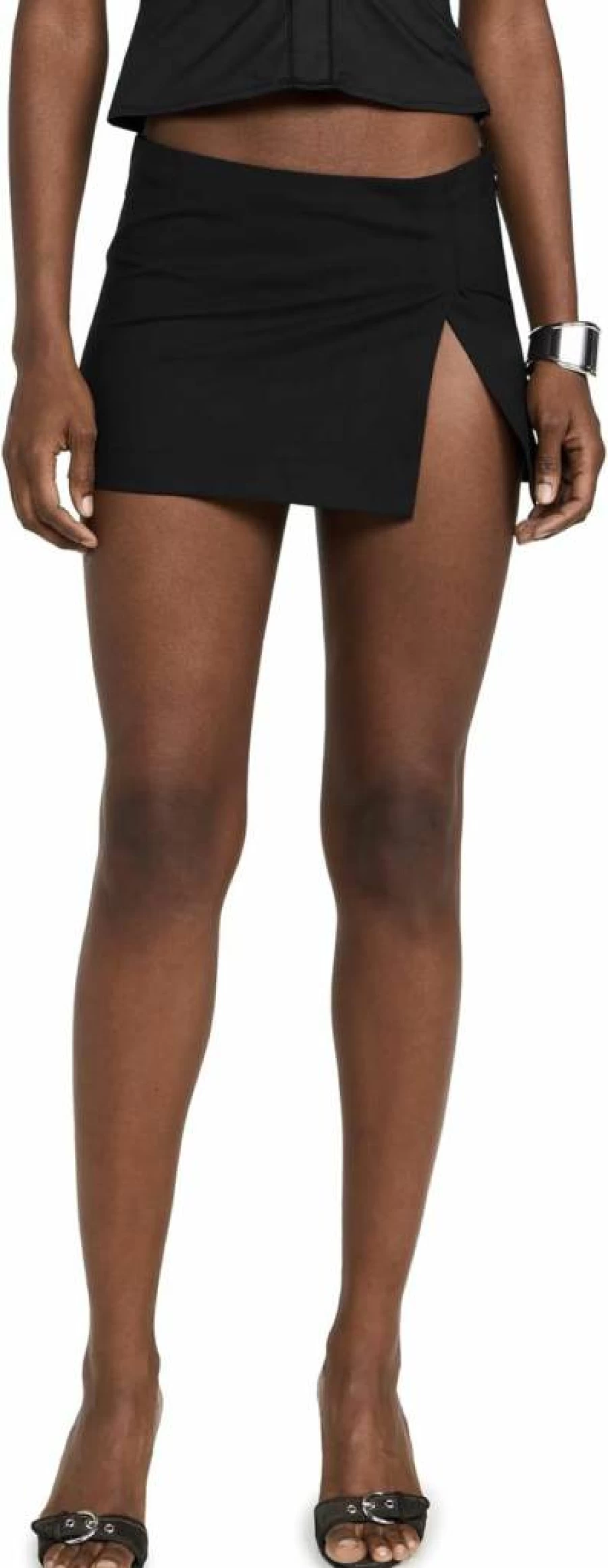 Miaou Women's Micro Mini Skirt - Stretch Denim High Waist Short Skirt for Women