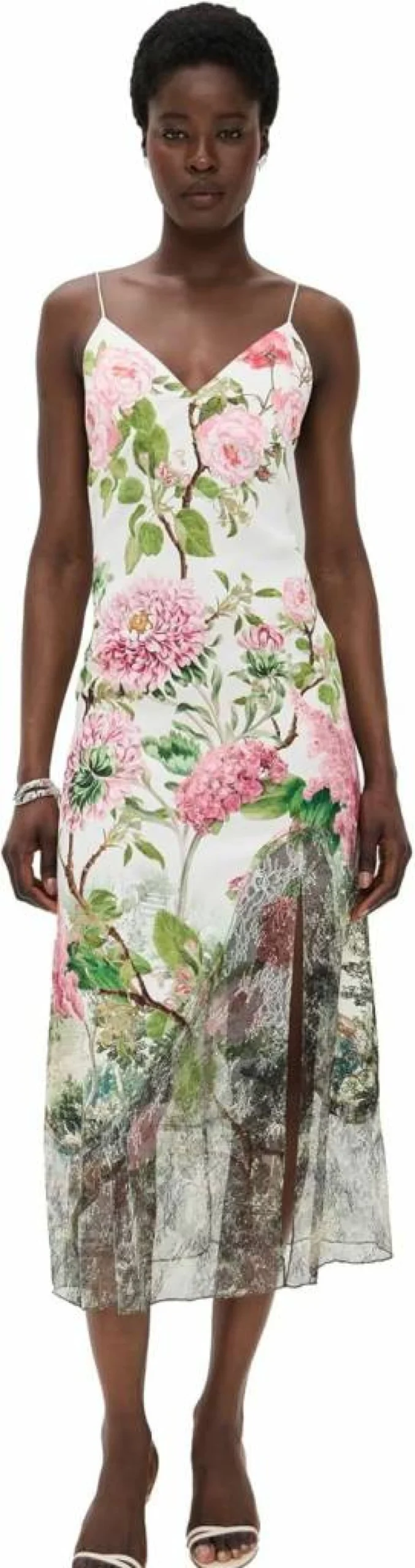 Alice + Olivia Julietta Lace Slip Dress for Women - Cutaway Design Elegant Evening Gown