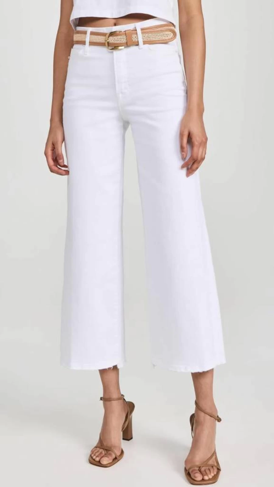 Good American Indigo737 Soft-Tech Cropped Palazzo Jeans for Women - High Waist Comfort Denim