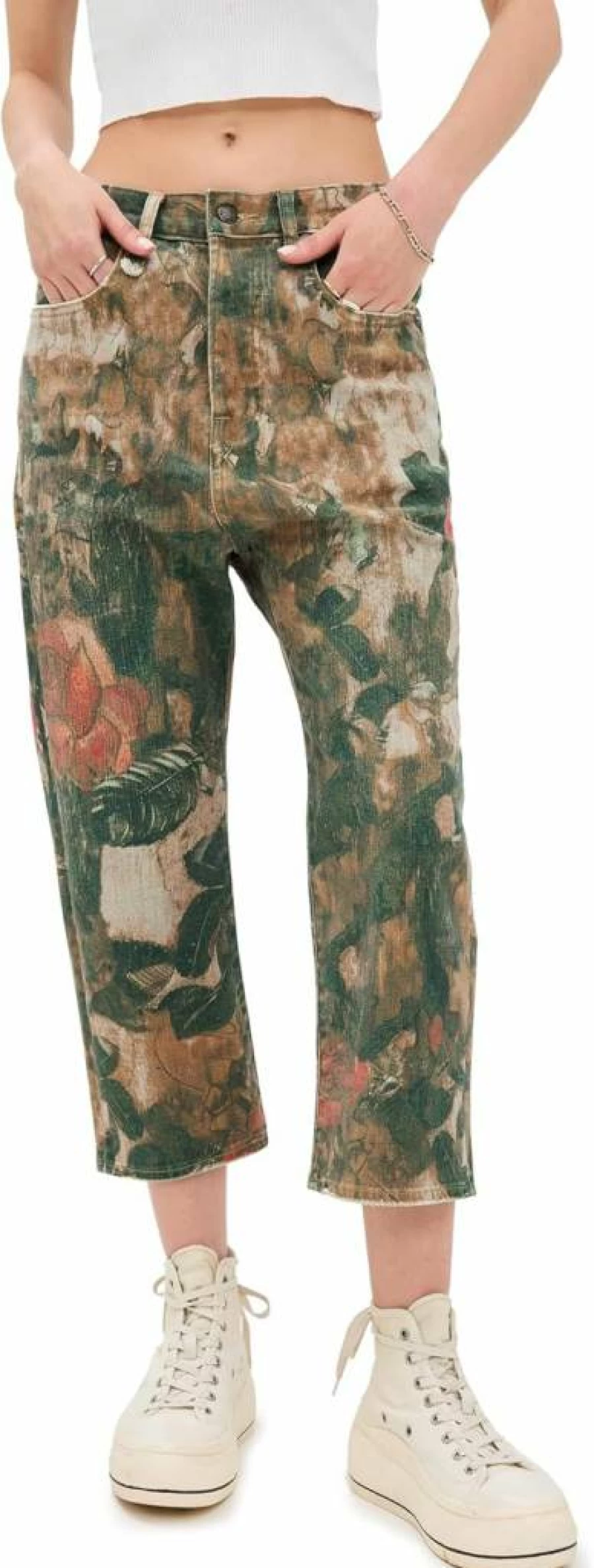R13 Women's High-Waisted Tailored Drop Jeans - Slim Fit Stretch Denim Pants