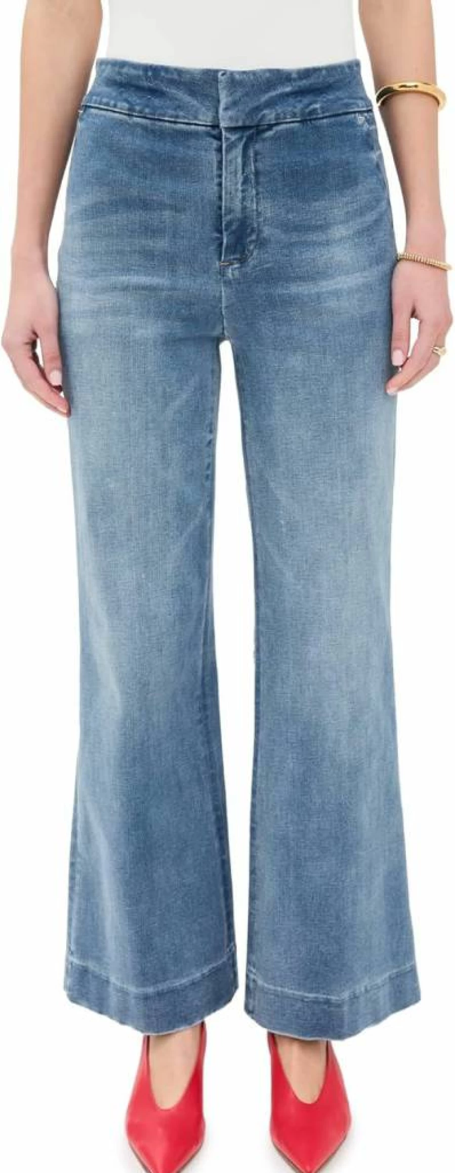 alice + olivia Women's Quinn High Rise Bootcut Jeans - Cropped Denim Pants
