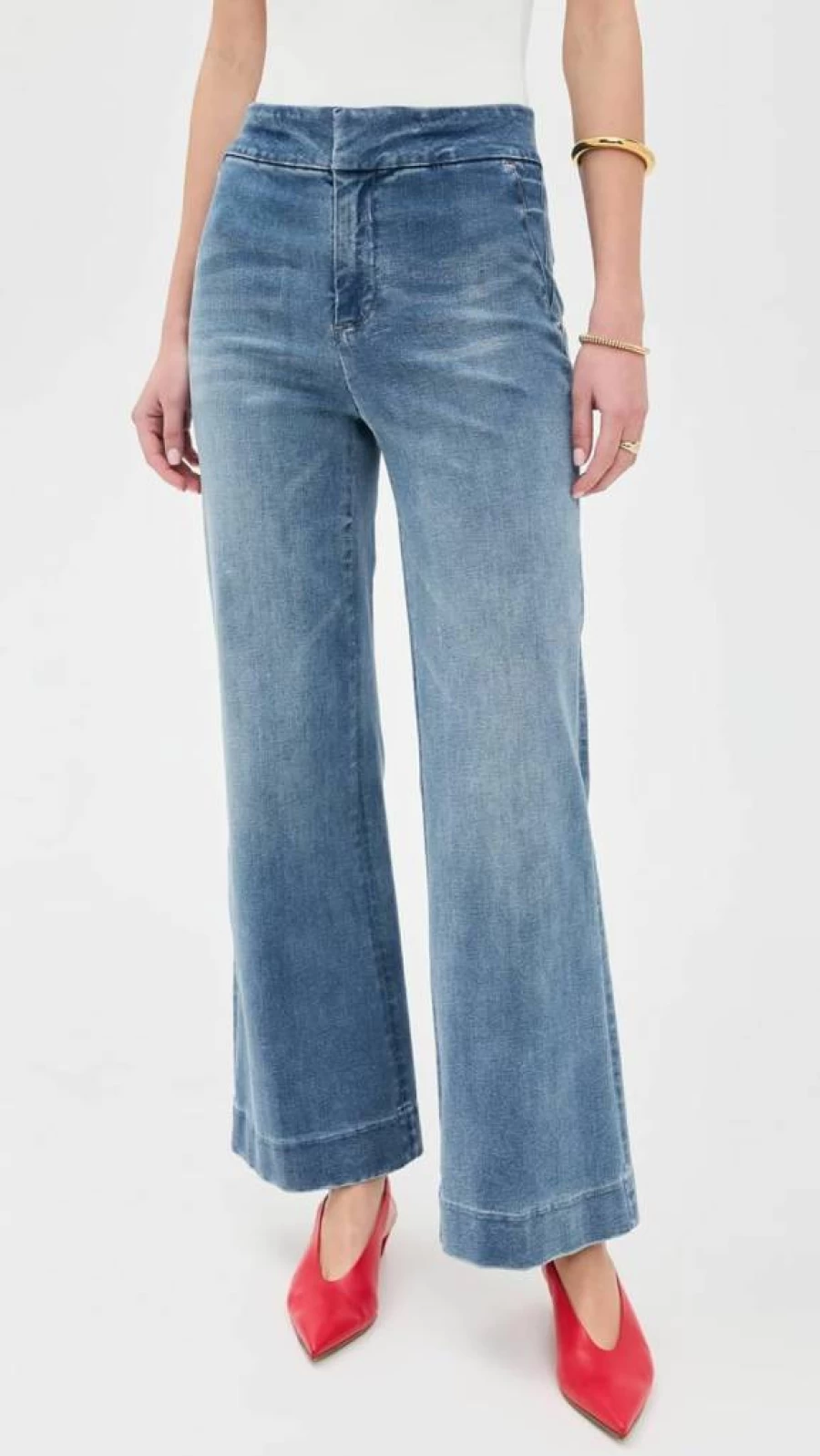 alice + olivia Women's Quinn High Rise Bootcut Jeans - Cropped Denim Pants