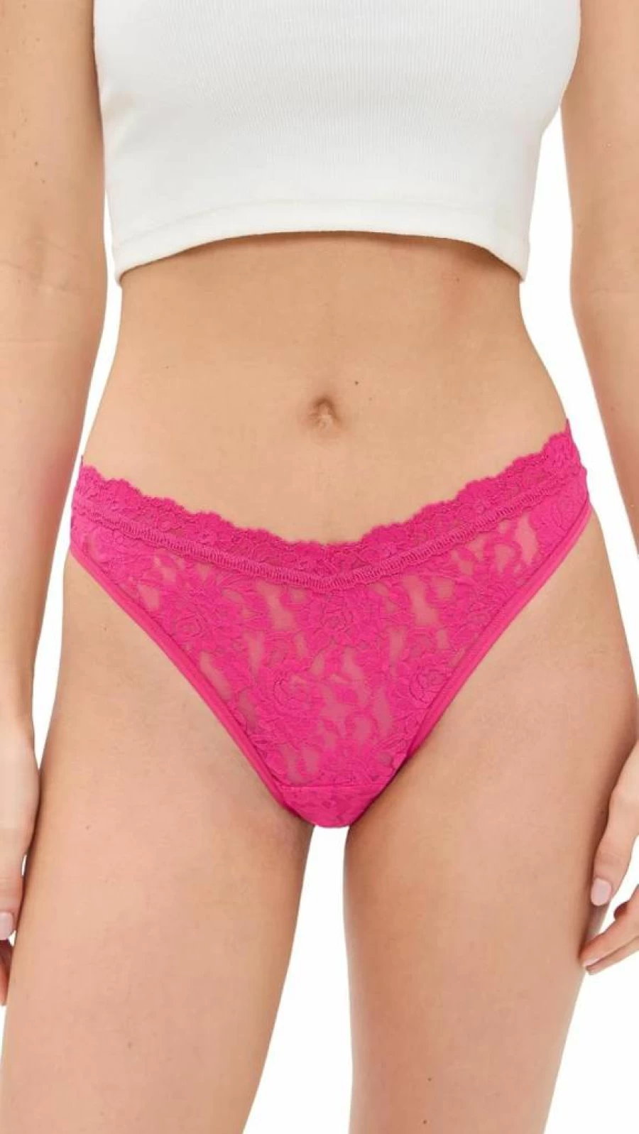 Hanky Panky Women's Signature Lace High-Cut Thong - Soft Comfortable Stretch Lace Underwear