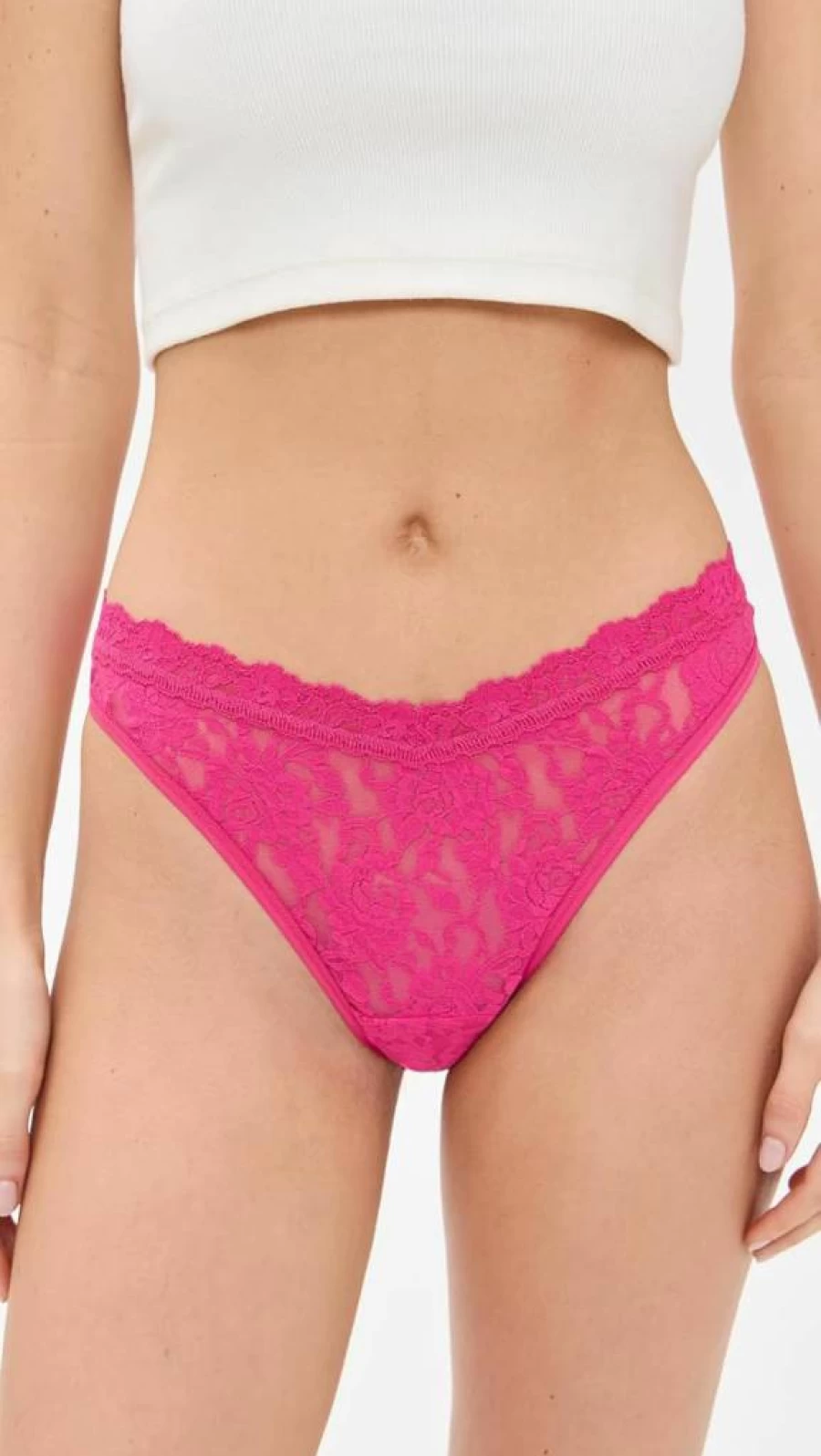 Hanky Panky Women's Signature Lace High-Cut Thong - Soft Comfortable Stretch Lace Underwear