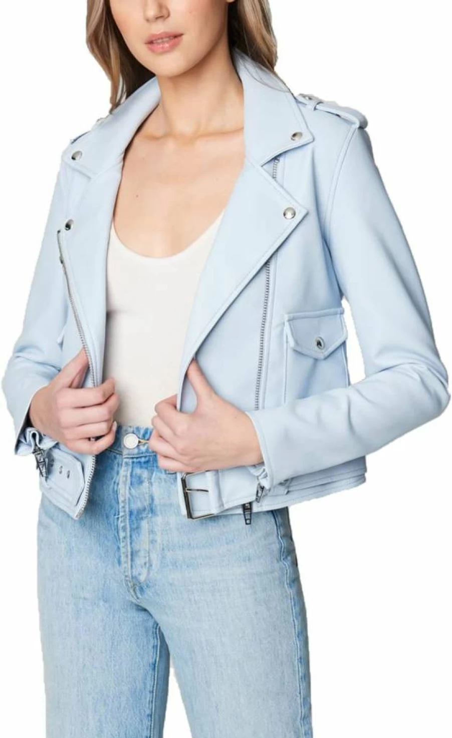 BLANKNYC Vintage Denim Jacket - 90s Retro Distressed Denim Coat for Women & Men