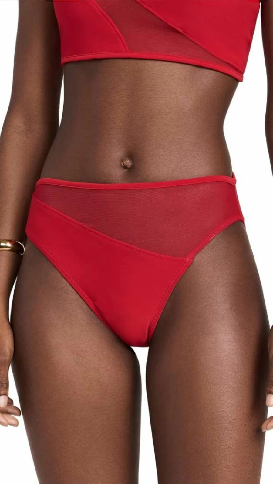 Norma Kamali Women's Snake Print Mesh Bikini Bottoms - High-Waisted Swimwear for Women
