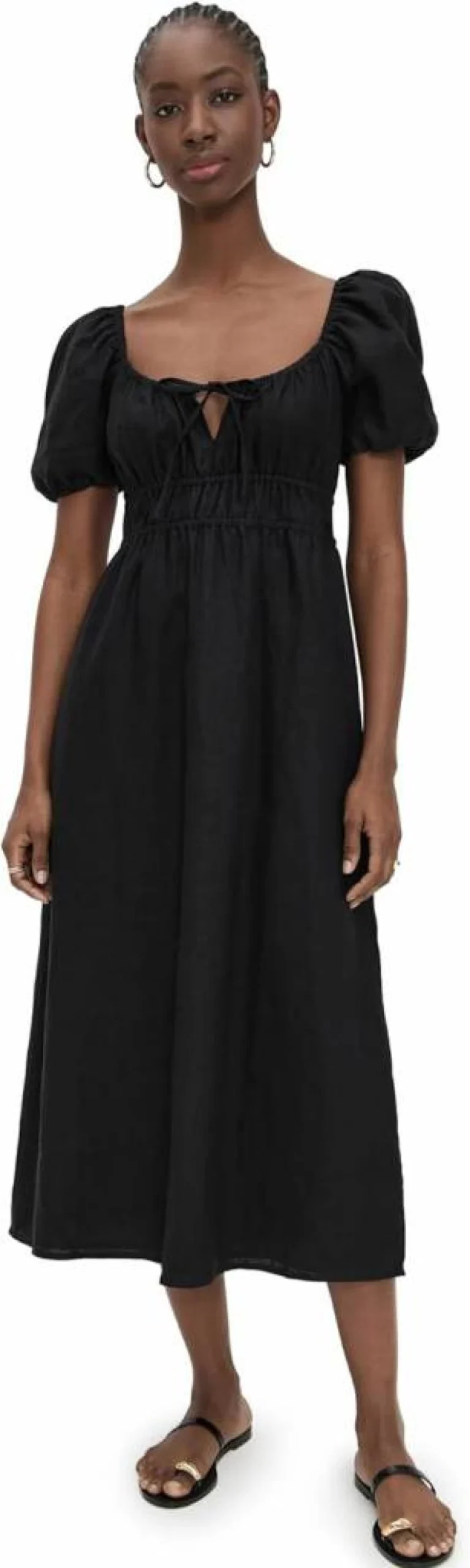 FAITHFULL THE BRAND Women's Brigitte Midi Dress - Floral Summer Dress with V-Neck and Button Front