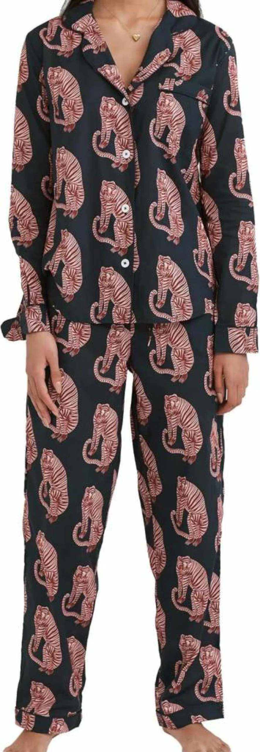 Desmond & Dempsey Luxury Long Sleeve Pajama Set for Women & Men - Soft Cotton Sleepwear